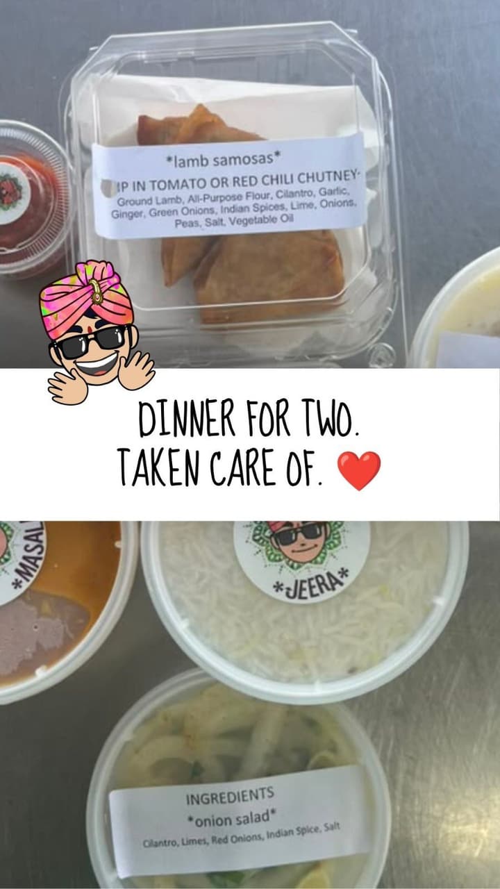 Dinner for two is taken care of. 🤍 Our Combo Feast brings together everything you need for a complete Indian dinner: ✓ Your entrée ✓ Fluffy basmati rice ✓ Crispy samosas ✓ Homemade kheer ✓ Fresh onion salad Made from scratch with whole ingredients, because homemade is more than just the food—it’s the care, intention, and love that goes into preparing it. Ready for dinner tonight? View our menu through the link in bio. To place your order, give us a call at 786.505.4210, and we’ll take care of the rest. 🤍 #masalamandalaofficial #freshfood #indianfoodtruck #homemadesamosas #floridacity